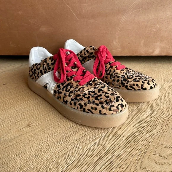 nwot MIA Leopard Print Sneakers Red Laces Gum Sole Casual Street Style 8.5 - Picture 6 of 6